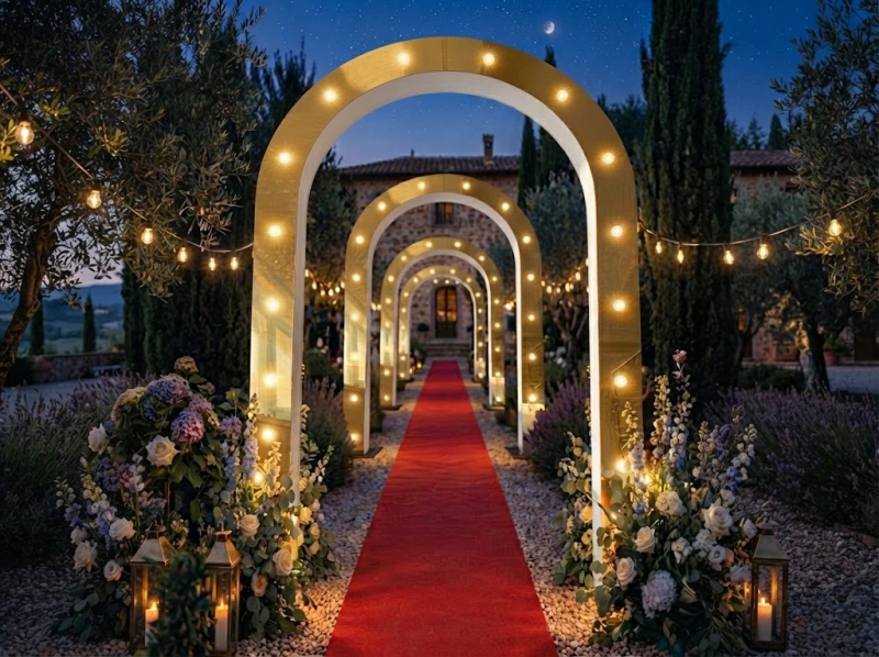 Arco Luminoso a LED Hollywood Gold - 250x118 cm