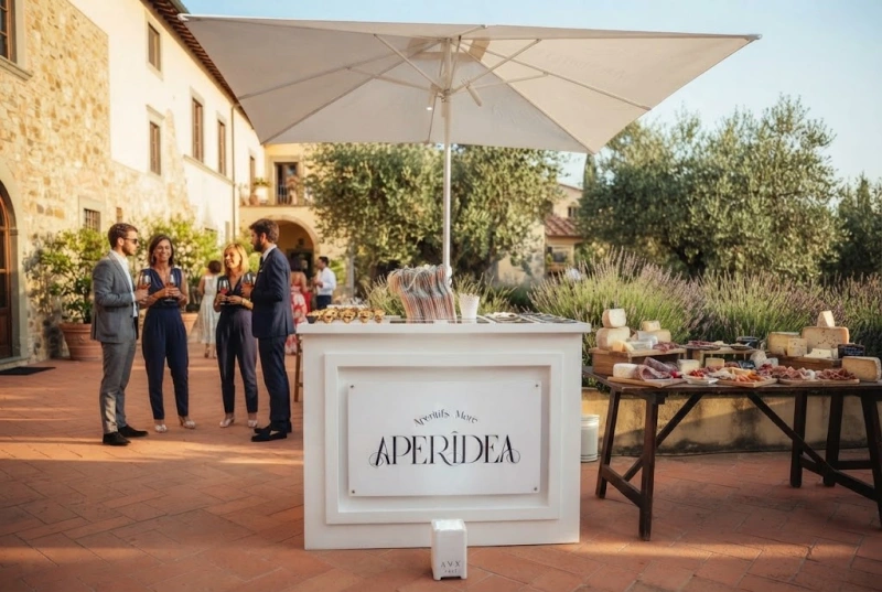 Bancone con Ombrellone per Aperitivi ed Esposizioni