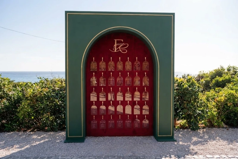 Tableau Segnaposti Natalizi "Christmas Arch" e Targhette Pendenti